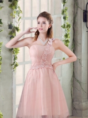 Popular A Line Appliques Popular A Line Appliques Dama Dress with One ShoulderDress with One Shoulder