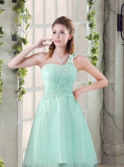 Popular A Line Appliques Popular A Line Appliques Dama Dress with One ShoulderDress with One Shoulder