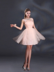 Straps Appliques Dama Dresses in Baby Pink