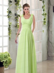 Straps Empire Ruching Hand Made Flowers 2015 Dama Dresses