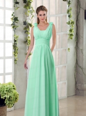 Straps Empire Ruching Hand Made Flowers 2015 Dama Dresses