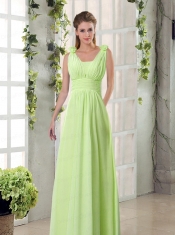 Straps Empire Ruching Hand Made Flowers 2015 Dama Dresses