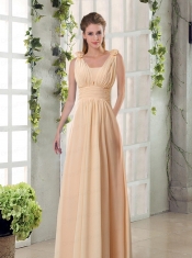 Straps Empire Ruching Hand Made Flowers 2015 Dama Dresses