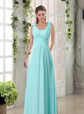 Straps Empire Ruching Hand Made Flowers 2015 Dama Dresses