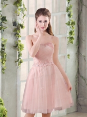 Sweetheart A Line Appliques Champagne Dama Dress for 2015
