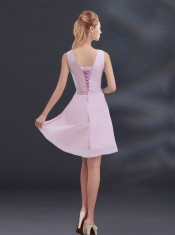 V Neck Beading 2015 Dama Dress with Ruching