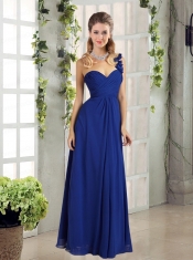 2015 Empire Ruching One Shoulder Dama Dress in Royal Blue