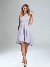 Belt Chiffon Elegant Bateau Dama Dress for 2015