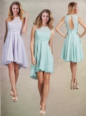 Belt Chiffon Elegant Bateau Dama Dress for 2015