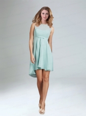 Belt Chiffon Elegant Bateau Dama Dress for 2015
