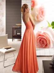 Empire Chiffon 2015 Cheap Dama Dress with Ruching