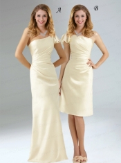 New Style Ruching Dama Dresses with One Shoulder