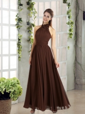 New Style Ruching Halter Empire Dama Dress for 2015