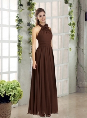 New Style Ruching Halter Empire Dama Dress for 2015