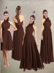 New Style Ruching Halter Empire Dama Dress for 2015