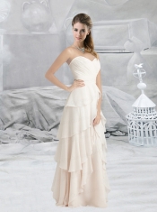 Perfect Empire Ruffles Sweetheart White Dama Dress for 2015