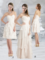 Sophisticated Ruffles Empire 2015 Dama Dress with Sweetheart