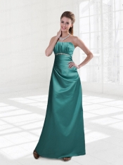 Strapless Column 2015 Dama Dress Beading and Ruching