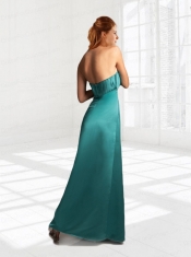 Strapless Column 2015 Dama Dress Beading and Ruching