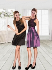 2015 Delicate Scoop Neckline Short Bridesmaid Dresses
