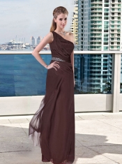 2015 Luxurious One Shoulder Sleeveless Paillette Dama Dress