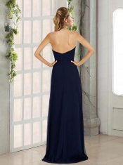 2015 Navy Blue Empire Sweetheart Dama Dress with Zipper Up