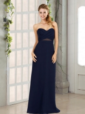 2015 Navy Blue Empire Sweetheart Dama Dress with Zipper Up