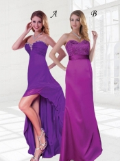 2015 Sweetheart Asymmetrical  Paillette Elegent Dama Dress
