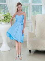 Covertiable Blue Colored Short Dama Dresses for Wedding