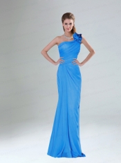 Hand Made Flowers Decorated One Shoulder Dama Dress