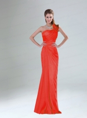 Hand Made Flowers Decorated One Shoulder Dama Dress