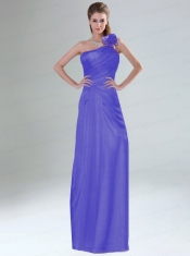 Hand Made Flowers Decorated One Shoulder Dama Dress