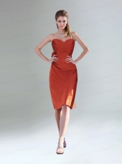 Ruching and Hand Made Flowers Dama Dress with Sweetheart