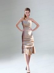 Ruching and Paillette Champagne Dama Dress with Sweetheart