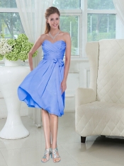 Sweetheart Ruched Chiffon Dama Dress with Bowknot