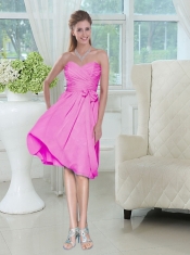 Sweetheart Ruched Chiffon Dama Dress with Bowknot