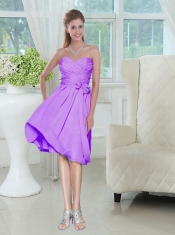 Sweetheart Ruched Chiffon Dama Dress with Bowknot