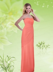 Watermelon Red Sweetheart Empire Chiffon Ruching Dama Dress for 2015