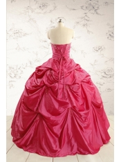 2015 Cheap Appliques Quinceanera Dresses in Hot Pink