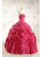 2015 Cheap Appliques Quinceanera Dresses in Hot Pink