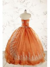 2015 Cheap Appliques Quinceanera Dresses in Orange