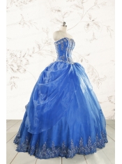 2015 Cheap Appliques Quinceanera Dresses in Royal Blue