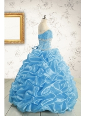 2015 Elegant Strapless Beading Quinceanera Dresses in Baby Blue