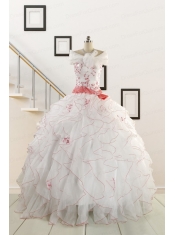 2015 Elegant Sweetheart Quinceanera Dresses with Appliques and Belt