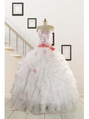2015 Elegant Sweetheart Quinceanera Dresses with Appliques and Belt