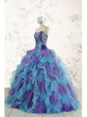 2015 New Style Multi Color Quinceanera Dresses with Beading