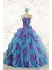 2015 New Style Multi Color Quinceanera Dresses with Beading