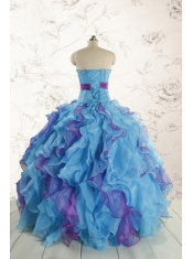 2015 New Style Multi Color Quinceanera Dresses with Beading and Ruffles