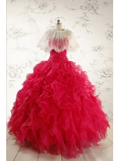 2015 New Style Sweetheart Coral Red Quinceanera Dresses with Beading