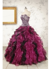 2015 New Style Sweetheart Ruffles Multi-color Quinceanera Dresses